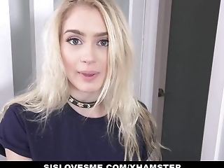 Sislovesme - Ultra-cute Blonde Caught Masturbating And Fucked