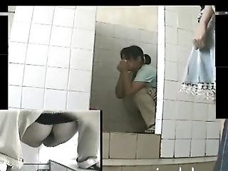 Asian School Nymphs Restroom Spycam